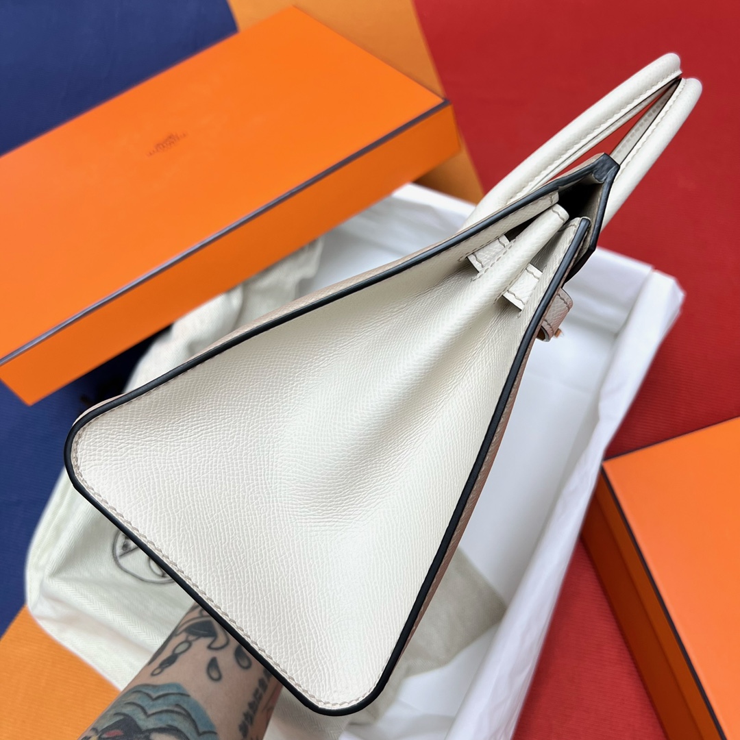 에르메스 버킨백25 화이트그레이 금장 앱송